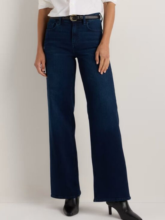 Quince Denim - Quince Bella Stretch Wide Leg Jeans Deep Sea Blue 28 NWOT 34" Inseam